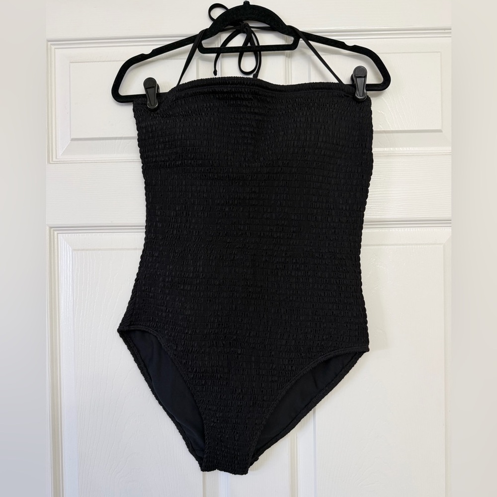 Boden Milos Smock Textured Bandeau Swimsuit | Size 12